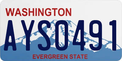 WA license plate AYS0491