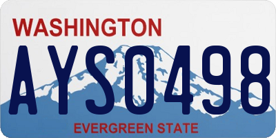 WA license plate AYS0498