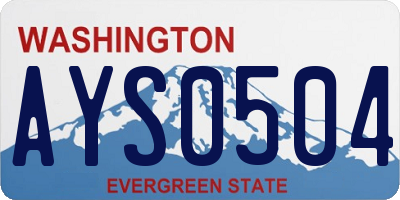 WA license plate AYS0504