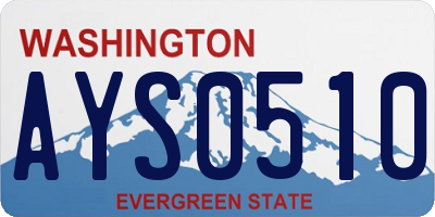 WA license plate AYS0510