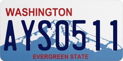 WA license plate AYS0511