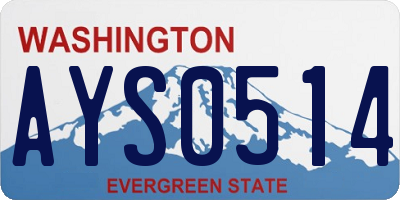 WA license plate AYS0514