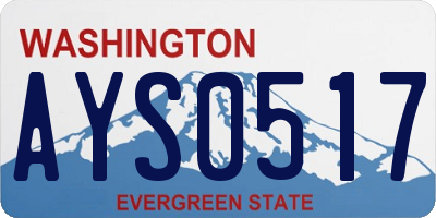 WA license plate AYS0517