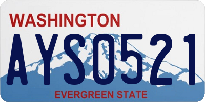 WA license plate AYS0521