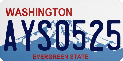 WA license plate AYS0525