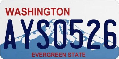 WA license plate AYS0526