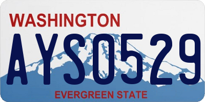 WA license plate AYS0529