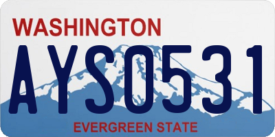 WA license plate AYS0531