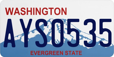 WA license plate AYS0535