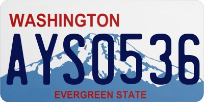 WA license plate AYS0536