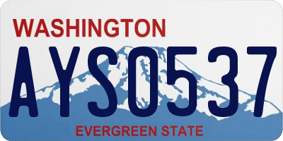 WA license plate AYS0537