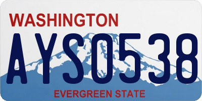 WA license plate AYS0538