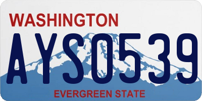 WA license plate AYS0539