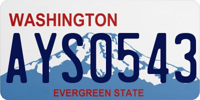WA license plate AYS0543