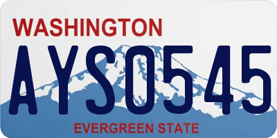 WA license plate AYS0545