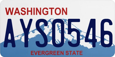 WA license plate AYS0546