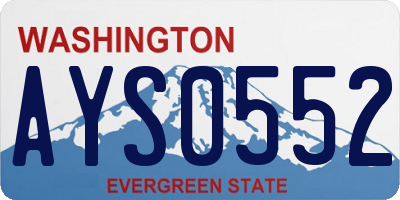 WA license plate AYS0552