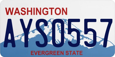 WA license plate AYS0557
