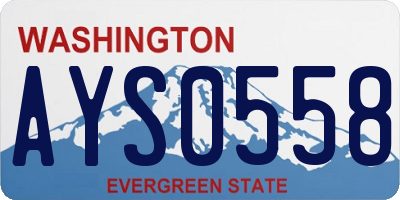 WA license plate AYS0558