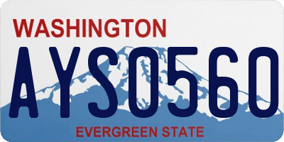 WA license plate AYS0560