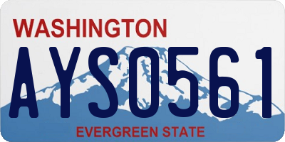 WA license plate AYS0561