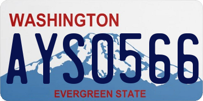 WA license plate AYS0566