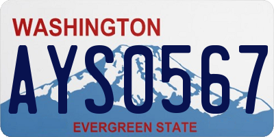 WA license plate AYS0567