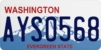 WA license plate AYS0568