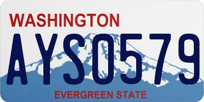 WA license plate AYS0579