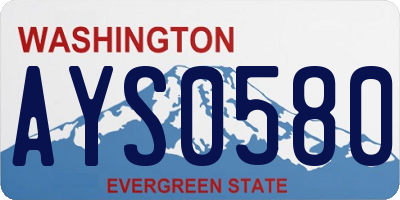 WA license plate AYS0580