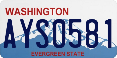 WA license plate AYS0581