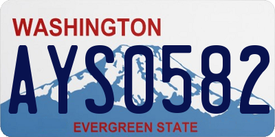 WA license plate AYS0582