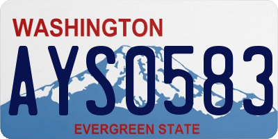 WA license plate AYS0583