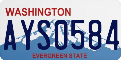 WA license plate AYS0584