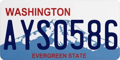 WA license plate AYS0586