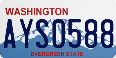 WA license plate AYS0588