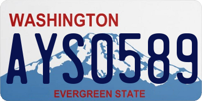 WA license plate AYS0589