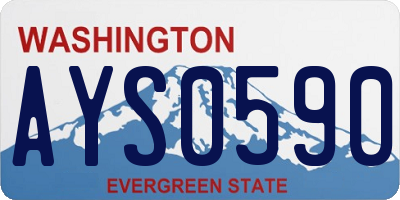 WA license plate AYS0590