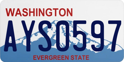 WA license plate AYS0597
