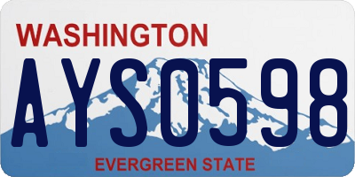 WA license plate AYS0598