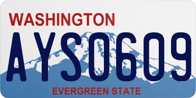 WA license plate AYS0609