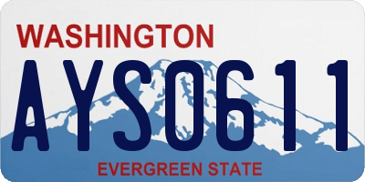 WA license plate AYS0611