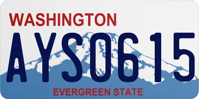 WA license plate AYS0615