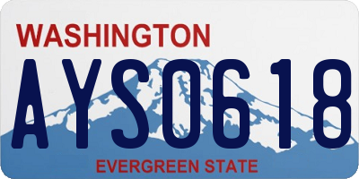 WA license plate AYS0618