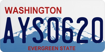 WA license plate AYS0620