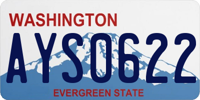 WA license plate AYS0622