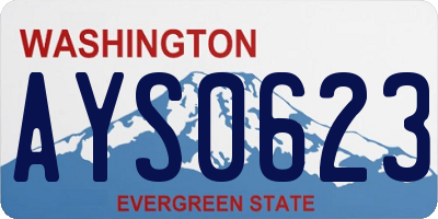 WA license plate AYS0623