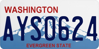 WA license plate AYS0624
