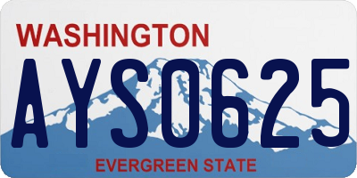 WA license plate AYS0625