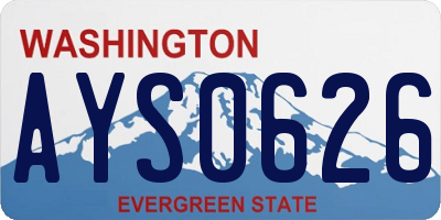 WA license plate AYS0626